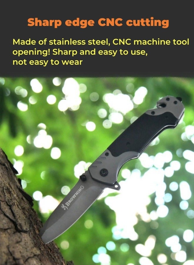 Multifunctional Stainless Steel Folding Knife G10 Handle All-Steel Portable Outdoor Folding Knife Outdoor Camping Fruit Knife