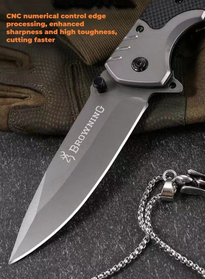 Multifunctional Stainless Steel Folding Knife G10 Handle All-Steel Portable Outdoor Folding Knife Outdoor Camping Fruit Knife