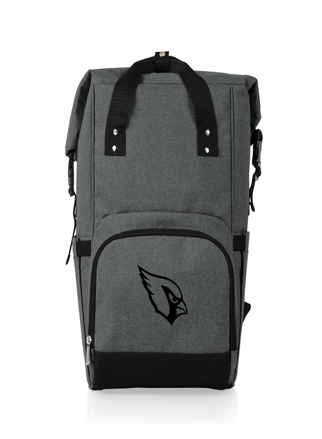 PICNIC TIME NFL Arizona Cardinals OTG Roll-Top Cooler Backpack - Hiking Backpack Cooler - Soft Cooler Bag, (Heathered Gray) - Image 1