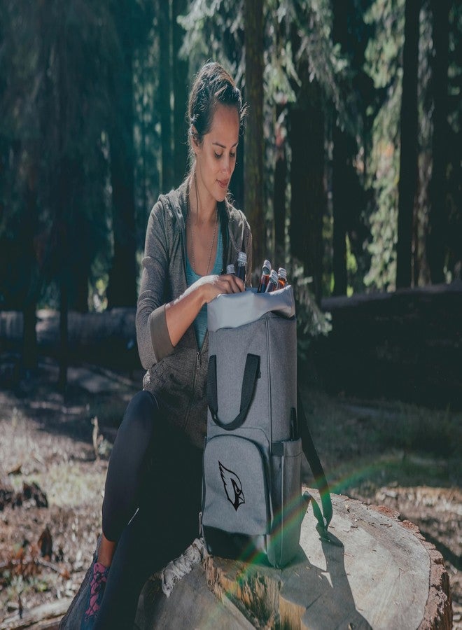 PICNIC TIME NFL Arizona Cardinals OTG Roll-Top Cooler Backpack - Hiking Backpack Cooler - Soft Cooler Bag, (Heathered Gray) - Image 2