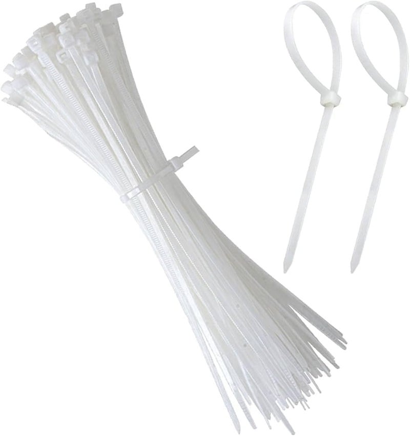 Cable Ties Nylon White 4.8mm x 370mm 100pcs Cable Management Cord Organizer Self Locking