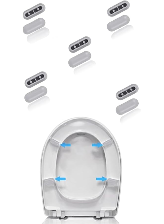 S-TOP Toilet Seat Bumper Replacement Set - 10Pcs Grey Bidet Pad for Comfortable Toilet Assistance & Cushioning - Image 1