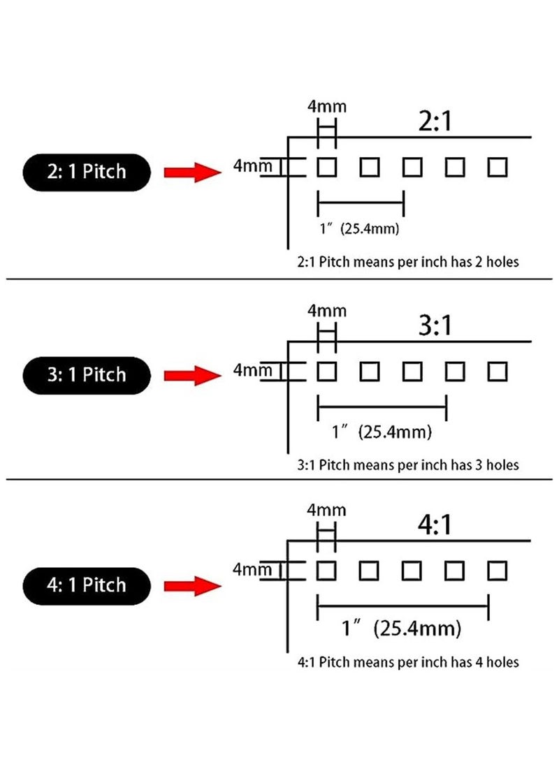 3:1 Pitch Double Loop Wire Binding Rings, 7.9mm Spine Diameter, 34 Holes, Black, 100pcs/Box - Image 2