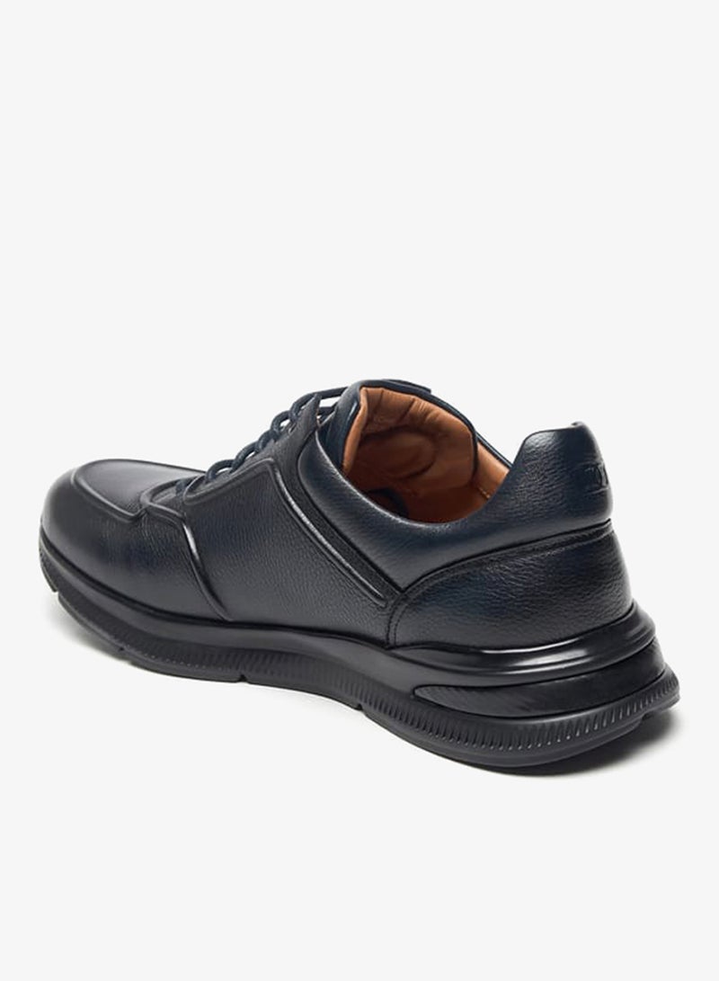 DUCHINI Mens Textured Lace-Up Low Ankle Sneakers - Image 2