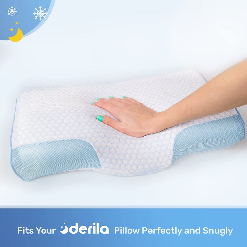 Derila Cooling Pillowcase Optimal Temperature Control for Your Memory Foam Pillow for Perfect Sleep. Quality Material White Pillow Cover - Image 2