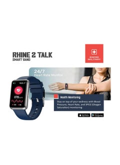 Swiss Military Rhine2 Smart Band 1.57” Display, Bluetooth Calling, Multi Language, Health & Sports Tracking, 7 Days Battery, IP67, iOS/Android Compatible, Blue Strap - pzsku/ZAFBC0F0FFE9ED72A0959Z/45/_/1733809429/ad7cd556-3eac-4c03-bb2a-1b9cf3b4076e