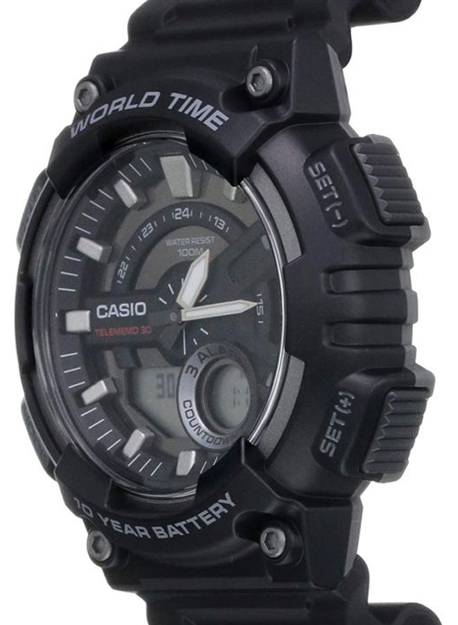 CASIO Men Water Resistant Analog Digital Watch AEQ-110W-1AVDF - 47 mm - Black - Image 5