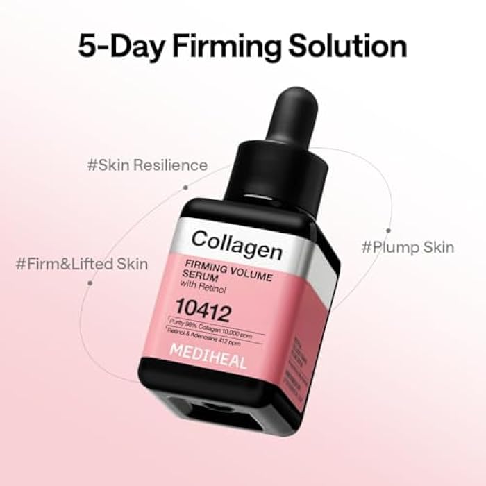 Mediheal Collagen Firming Volume Serum with Retinol 1.35 fl oz - Face Serum for Korean Glass Skin Look, Anti-Wrinkle, Pore Care & Long-Lasting Hydration - Image 5