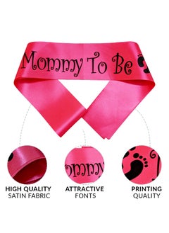 WOBBOX WOBBOX Baby Shower Combo of Party Props 16 Pcs & Blue Color Baby Shower Bunting Banner, with Mommy to be Rose Red Sash, Baby Shower Decoration Item (Pack of 3)  - Image 3