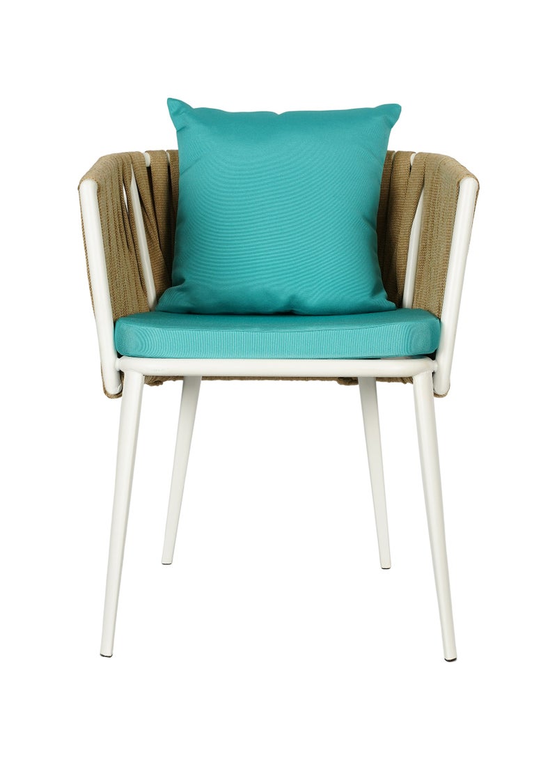 LANNY Jeffcoco Furniture Outdoor garden Bistro chair, patio furniture, woven metal frame, sponge seat, Outdoor club chair, waterproof blue cushion 1 piece  - Image 4