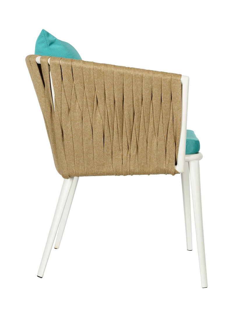 LANNY Jeffcoco Furniture Outdoor garden Bistro chair, patio furniture, woven metal frame, sponge seat, Outdoor club chair, waterproof blue cushion 1 piece  - Image 5