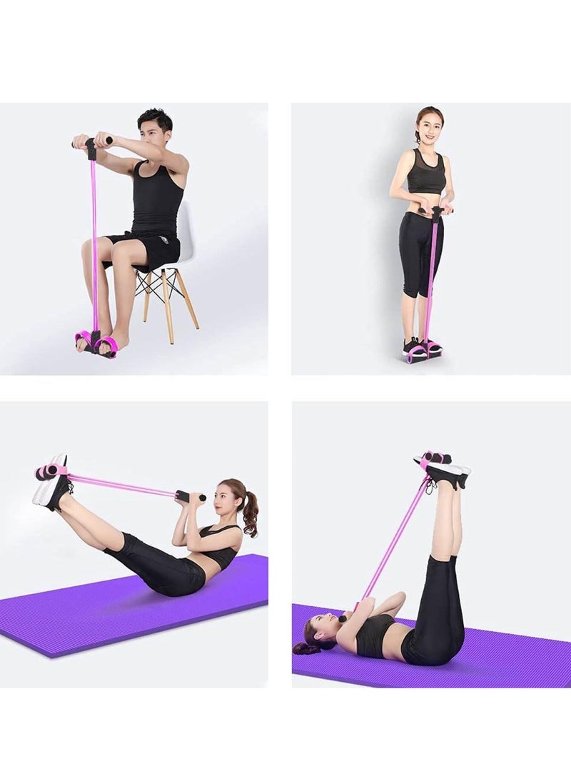 CAMPANAS 4 Piece Yoga Resistance Band Set, Elastic Pull Rope, Sit Up Training Rope, Yoga Rings, Tensioners Combination Training Doubles The Effect,Exercise Legs, Arm, and Buttocks , Fitness and Body Shaping Make Figure Beautiful ,for Stretch Training, Losing Weight, Physical Therapy and Recovery.(Purple) - Image 4
