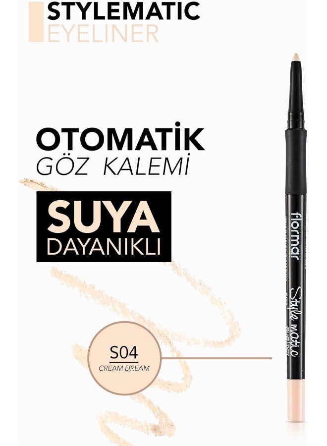 flormar Stylematic Matte Finish & Waterproof Lift Eye Pencil S04 Cream Dream - Image 3