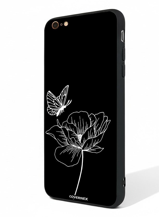 Covernex Apple iPhone 6s Plus Protective Case Cover Printed Featuring Minimalist Butterfly and Bloom Line Art - Image 1