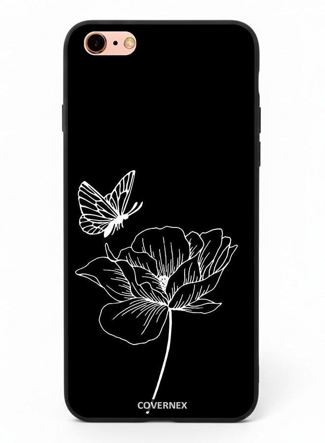 Covernex Apple iPhone 6s Plus Protective Case Cover Printed Featuring Minimalist Butterfly and Bloom Line Art - Image 2