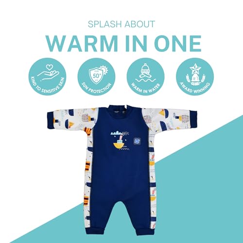 Splash About Warm in One Baby Wetsuit, Tug Boats, 12-24 Months - Image 2