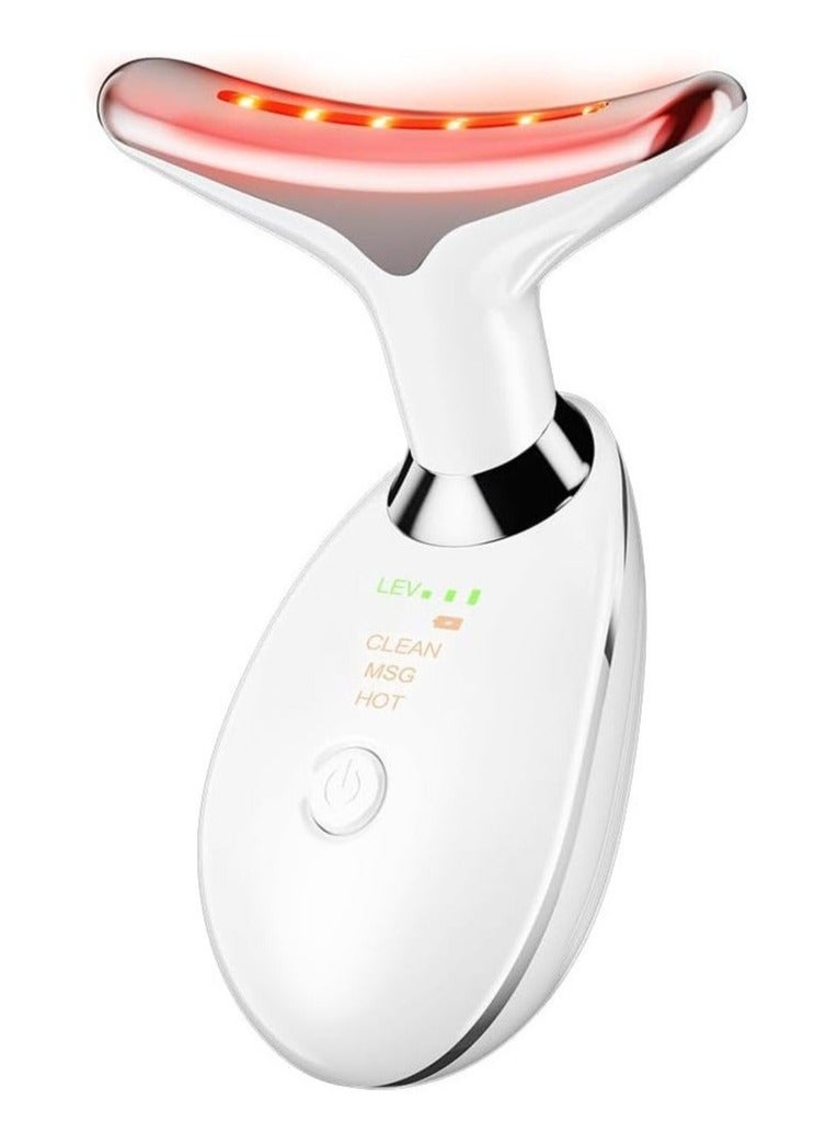 hayapoint Neck and Face Massager Device, EMS Facial Lifting and Sculpting Tool, Anti-Aging Double Chin Reducer, Skin Tightening and Wrinkle Remover, Beauty Device with 3 Light Modes and Vibration for Firming and Contouring  - Image 1