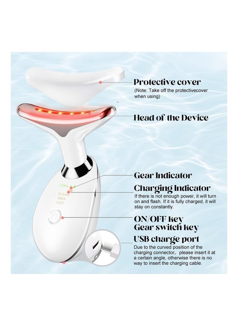 hayapoint Neck and Face Massager Device, EMS Facial Lifting and Sculpting Tool, Anti-Aging Double Chin Reducer, Skin Tightening and Wrinkle Remover, Beauty Device with 3 Light Modes and Vibration for Firming and Contouring  - Image 3