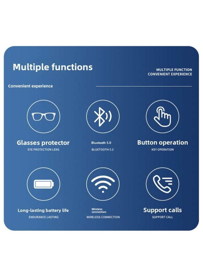 Smart Bluetooth Polarized Glasses Sports Call Stereo Sunglasses Multi-function Polarized Bluetooth Glasses-Color:White  - Image 3