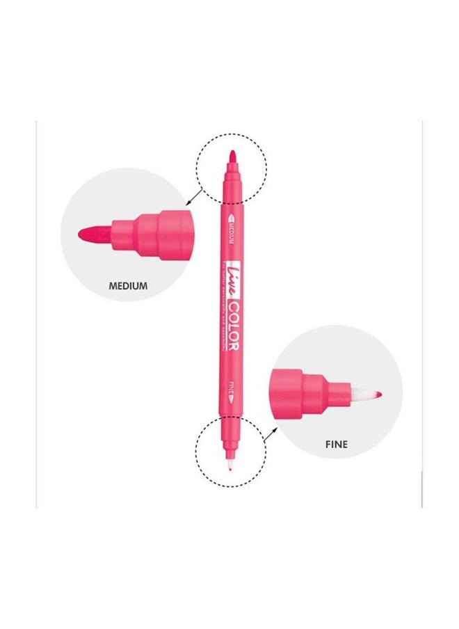 Monami - MONAMI LIVE COLOR Water-Based Twin Marker, Fine & Bullet Dual Tip Marker for Coloring/Drawing/Lettering/Decorating/Writing on notebooks and planners, Color Body Design 36-Pack - Image 1
