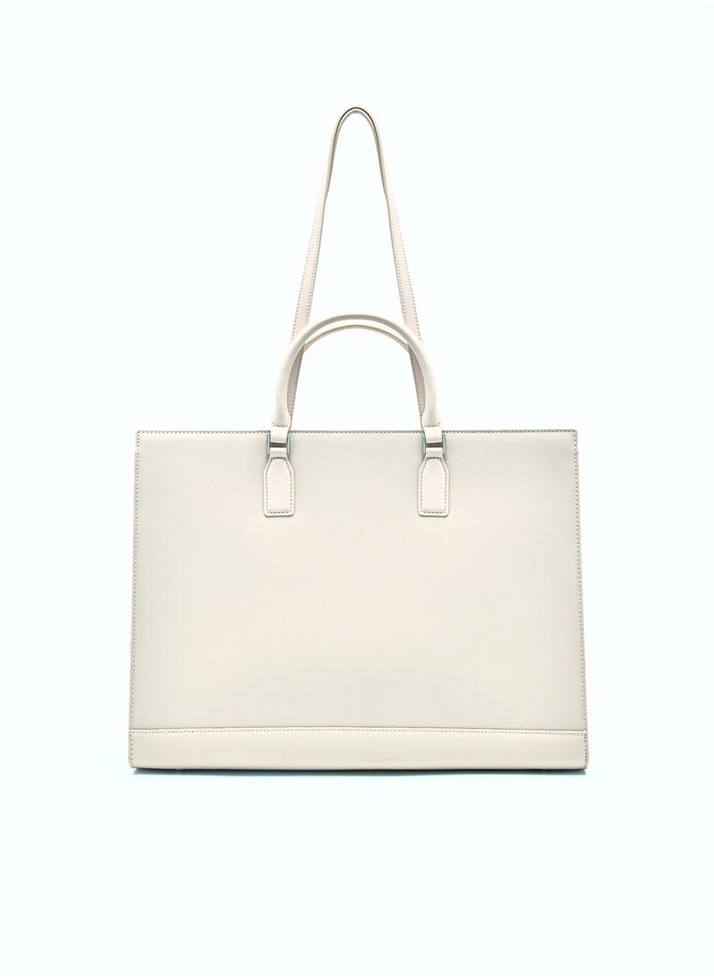 Pedro - Studio Leather Pixel Tote Bag - Image 1