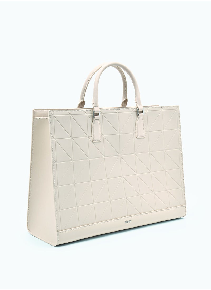 Pedro - Studio Leather Pixel Tote Bag - Image 1
