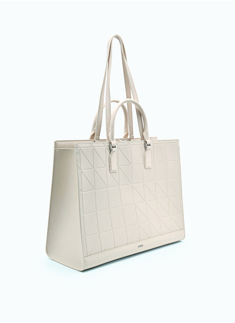 Pedro - Studio Leather Pixel Tote Bag - Image 1