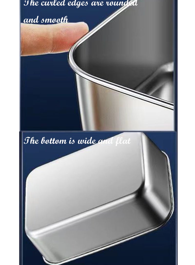 3 pieces stainless steel square plate with lid 25*20cm  - Image 4