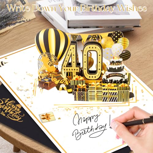 OLOSONG 40th Birthday Cards for Women Men, 3D Pop Up 40th Birthday Gift Ideas for Mom Dad, Funny 40 Year Old Birthday Decorations for Husband Wife Parents Him Her, Jumbo Back In 1986 - Image 5