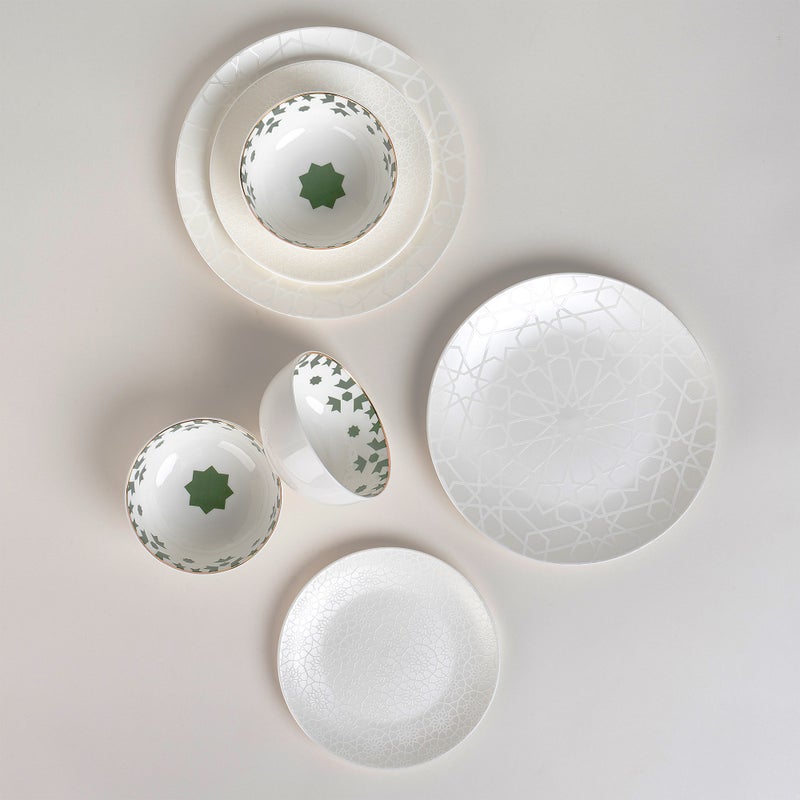 لا ميسا طقم عشاء بورسلان من لا ميسا باللون الأبيض 18 قطعة - Image 1