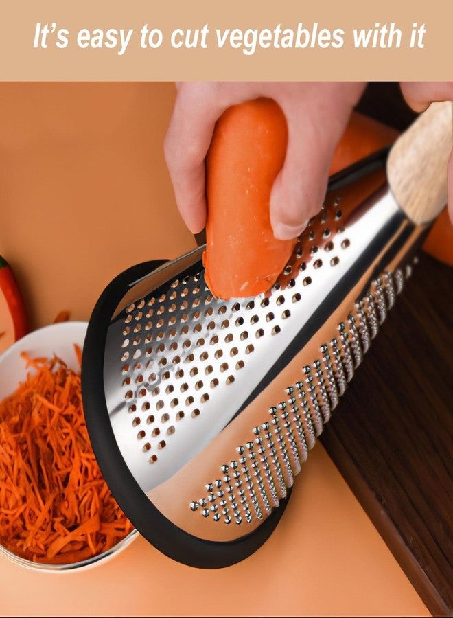Houkiper Cone Cheese Grater, 9.6 Inch Stainless Steel Grater and Zester Multifunction Graters with Wood Handle Parmesan Shaver for Cheese, Vegetables, Kitchen Use, 11×11×25.4CM - Image 5