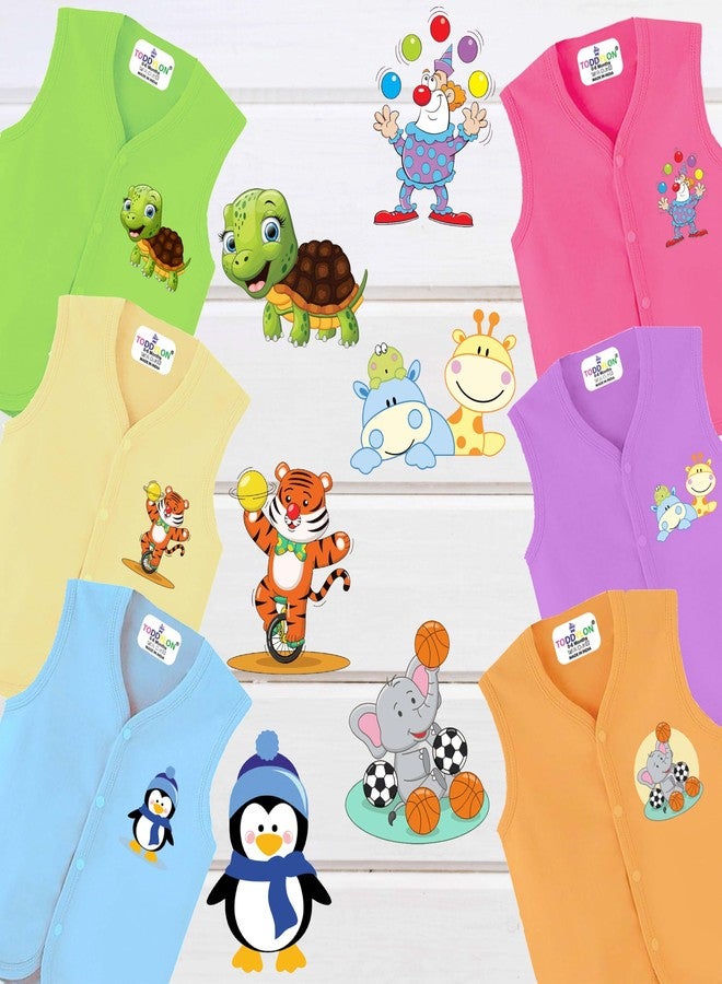 Toddylon Baby Jhabla New Born Clothes Front Open Summer Wear Shirts Boys & Girls | Infants Jabla | Sleeveless Shirt (Jhabla Shirts Only) (0-6 Months, Pack of 6) Multicolour - Image 5