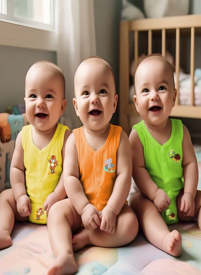 Toddylon Baby Jhabla New Born Clothes Front Open Summer Wear Shirts Boys & Girls | Infants Jabla | Sleeveless Shirt (Jhabla Shirts Only) (0-6 Months, Pack of 6) Multicolour - Image 3