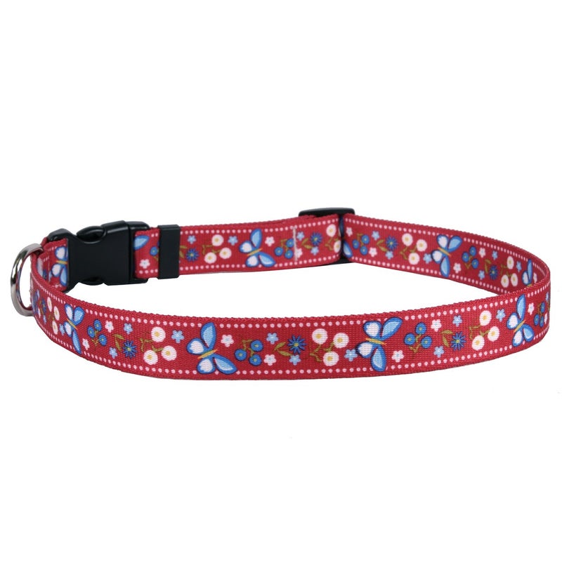 Yellow Dog Design Festive Butterfly Red Dog Collar Fits Neck 14 to 20/4 Wide, Medium 3/4 Wide - Image 2