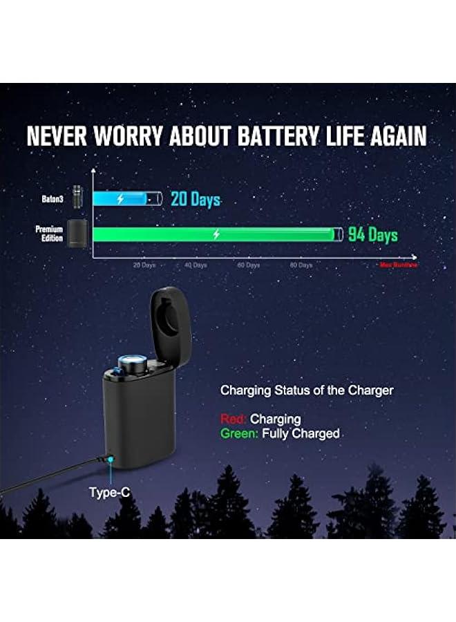 Arabest Baton3 Premium Edition 1200 Lumens Compact LED Flashlight Powered by a Single Rechargeable Battery, with Charging Box, Black  - Image 2