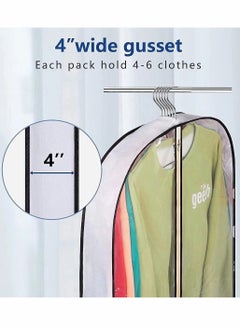 KASTWAVE Garment Bags,  Hanging Garment Bags, 40" Hanging Garment Bags for Closet Storage Suit Bag 4" Gusseted Clear Clothes Cover for Coat, Jacket, Sweater (3 Packs)  - Image 2