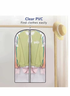 KASTWAVE Garment Bags,  Hanging Garment Bags, 40" Hanging Garment Bags for Closet Storage Suit Bag 4" Gusseted Clear Clothes Cover for Coat, Jacket, Sweater (3 Packs)  - Image 4