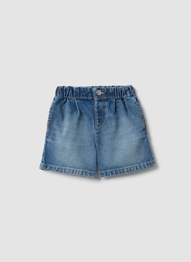 او في اس OVS Girlsâ€™ Blue Denim Shorts In Pure Cotton, Regular Fit
