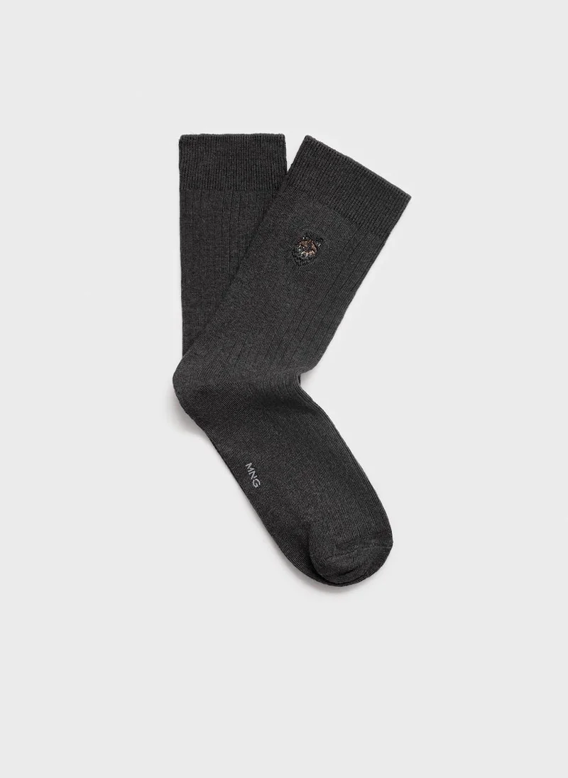 مانجو مان Embroidered Cotton Socks
