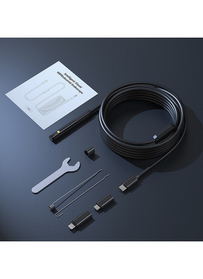 1920*1440 Endoscope Camera with 6+1 LED Light 2 Camera IP67 Waterproof Inspection Camera TYPE-C to Micro, TYPE-C to iOS 300cm/118inch Snake Cable