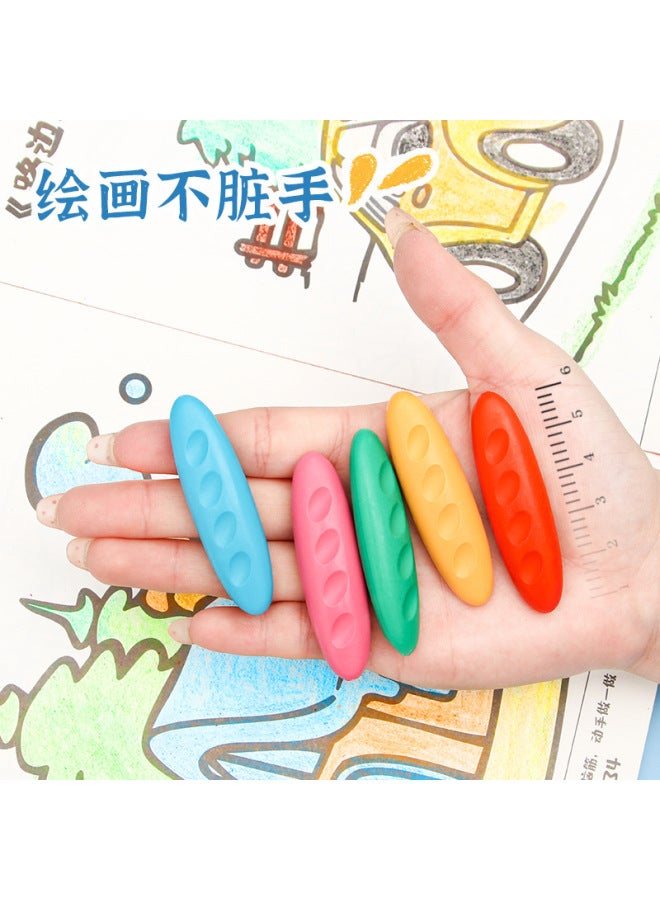 HELPS Children's Color Plastic Crayons Do Not Dirty Hands 12/24/36 Color Primary School Students Painting Graffiti Oil Painting Stick Boxed Crayons - Image 2