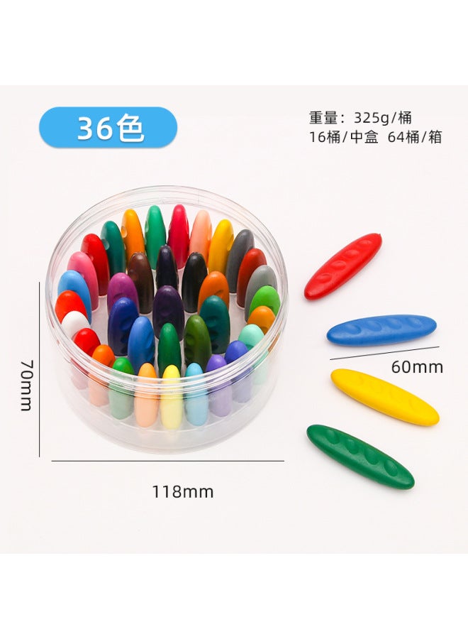 HELPS Children's Color Plastic Crayons Do Not Dirty Hands 12/24/36 Color Primary School Students Painting Graffiti Oil Painting Stick Boxed Crayons - Image 1