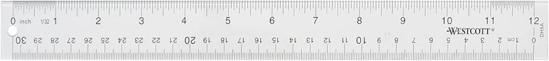 Westcott Clear Flexible Acrylic Ruler - 12 Inch with Metric and Imperial Measurements - Image 1