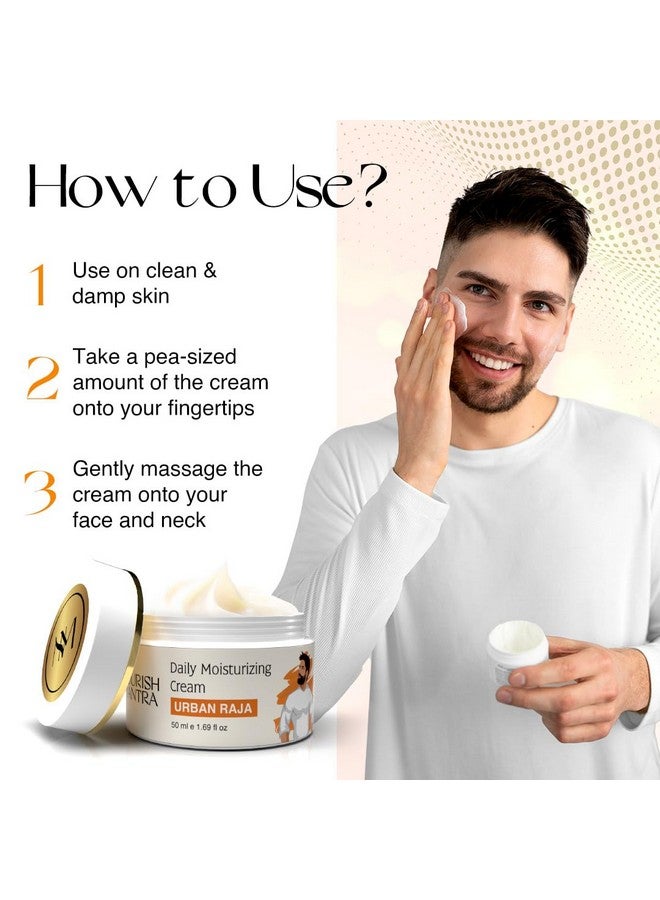 نوريش مانترا كريم الترطيب اليومي من Urban Raja | مرطب للوجه للبشرة الجافة وتقليص المسام | غني بحمض الهيالورونيك والنياسيناميد | يناسب جميع أنواع البشرة | للرجال | 50 مل - Image 5