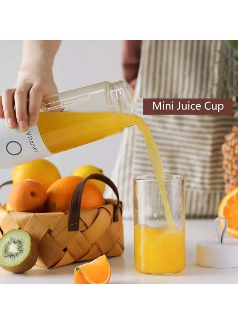 Arabest 350ml Portable Juicer Electric USB Rechargeable Smoothie Blender Machine Mixer Mini Juice Maker Fast Food Processor Mobile Mixer (White) - Image 5