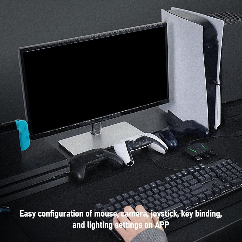 محول لوحة المفاتيح والفأرة للاستخدام في الألعاب من SENECESLI، مزود بتأثير إضاءة RGB، سهل التركيب، منفذ صوتي بحجم 3.5 مم، توافق واسع. - Image 4