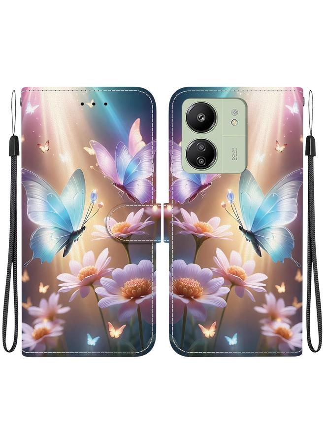 erorex Case For Redmi 13C 4G / 5G / 13R 5G Crystal Texture Colored Drawing Leather Phone Case - Image 1