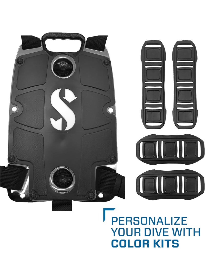 Scubapro SCUBAPRO STek Pro System for Technical Scuba Diving Harness with Back Plate in Stainless Steel Donut Wing 30 lbs13 kg Single Tank Adapter  - Image 2