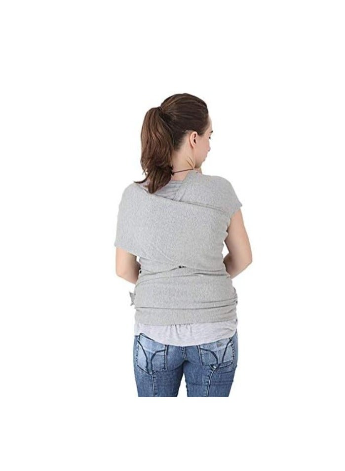 Baby Wrap Carrier Nursing Cover Blanket for Newborn and Infant, Gray with Bag - Image 2