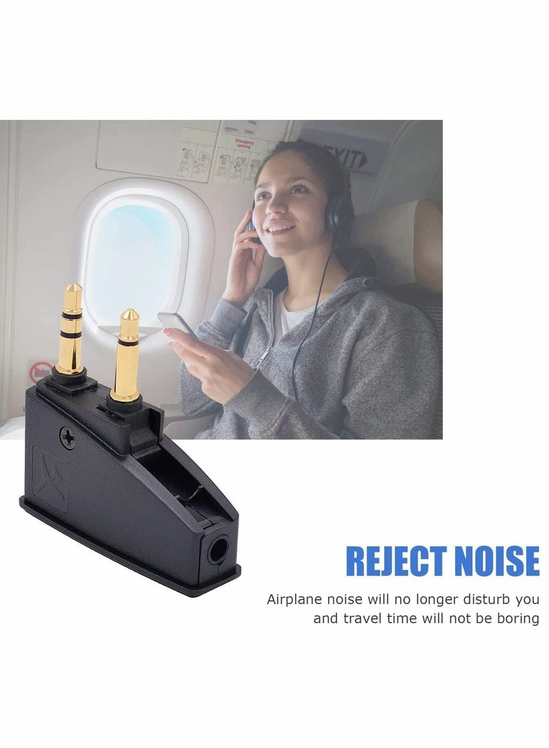 KASTWAVE Airplane Headphone Adapter, Adjustable Angle Airline Flight Headphone Converter Gold Plated 3.5mm Male to 3.5mm Female Stereo Aux Jack Headphone Adapter for More Headphones - Image 2